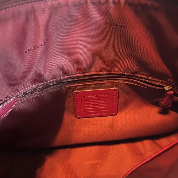 Gently used: Coach Pebble Leather Sutton Hobo, color Deep Red - Picture 9 of 15